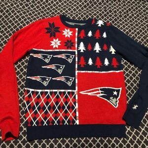 New England Patriots Ugly Christmas Sweater NFL Team Apparel Mens Size Large R24